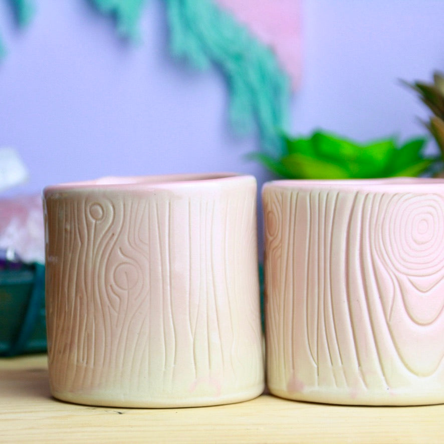 Pink Woodgrain Cup