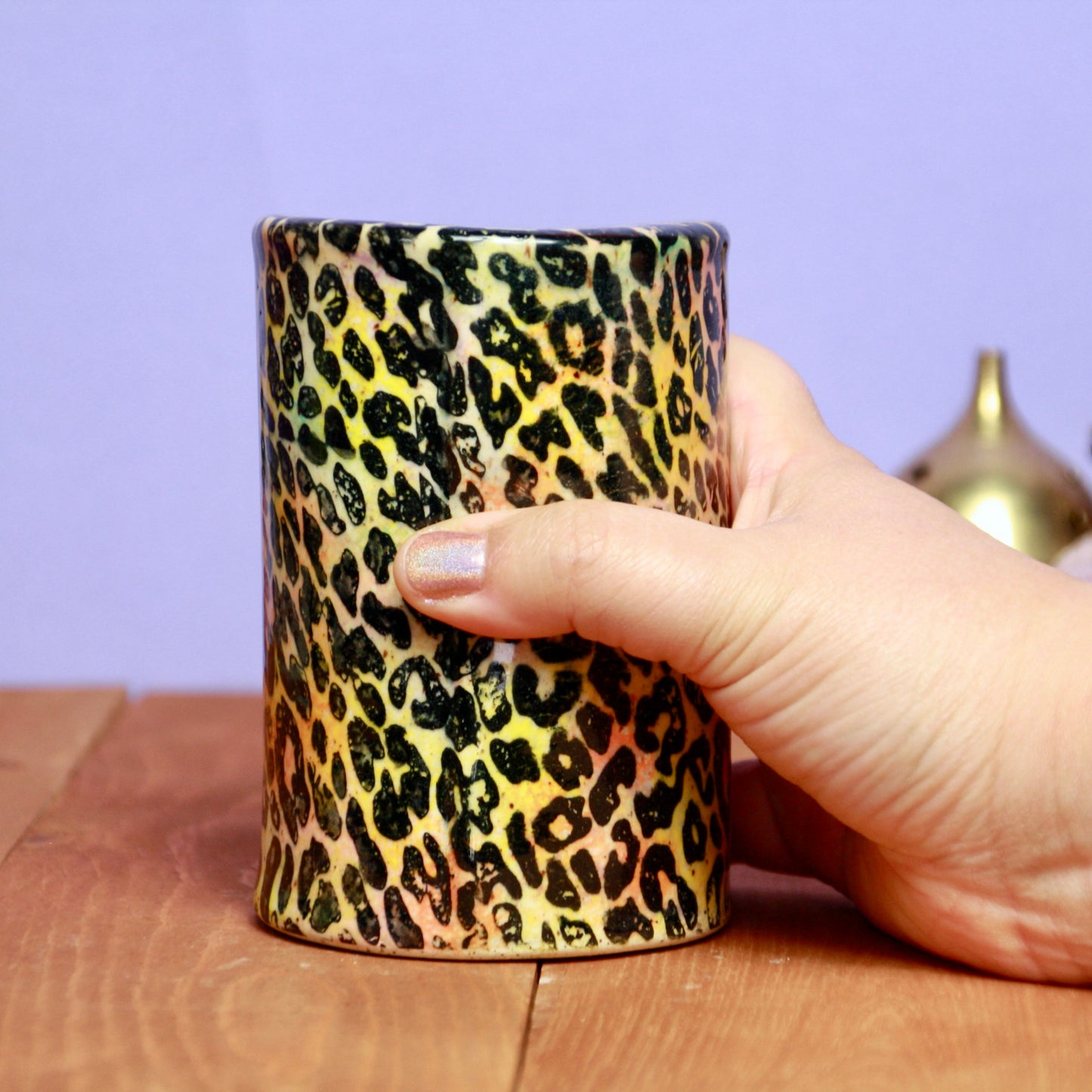 Rainbow Leopard Print Travel Tumbler