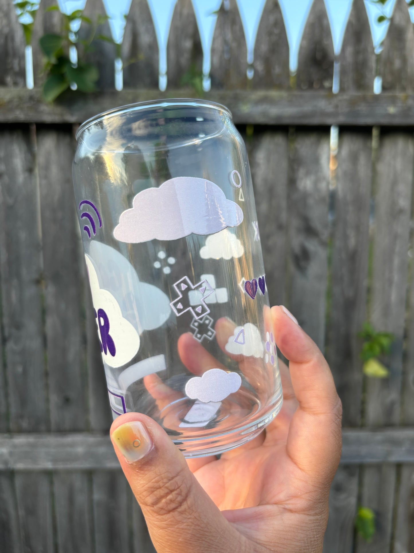 Purple Cozy Gamer Glass Tumbler