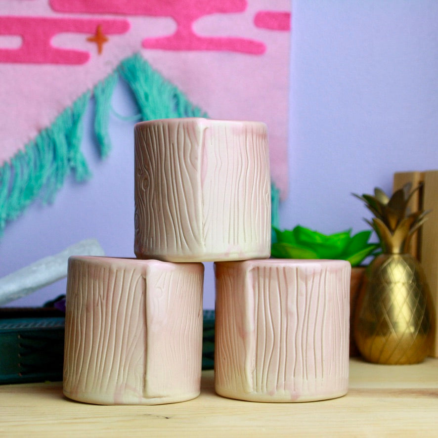 Pink Woodgrain Cup