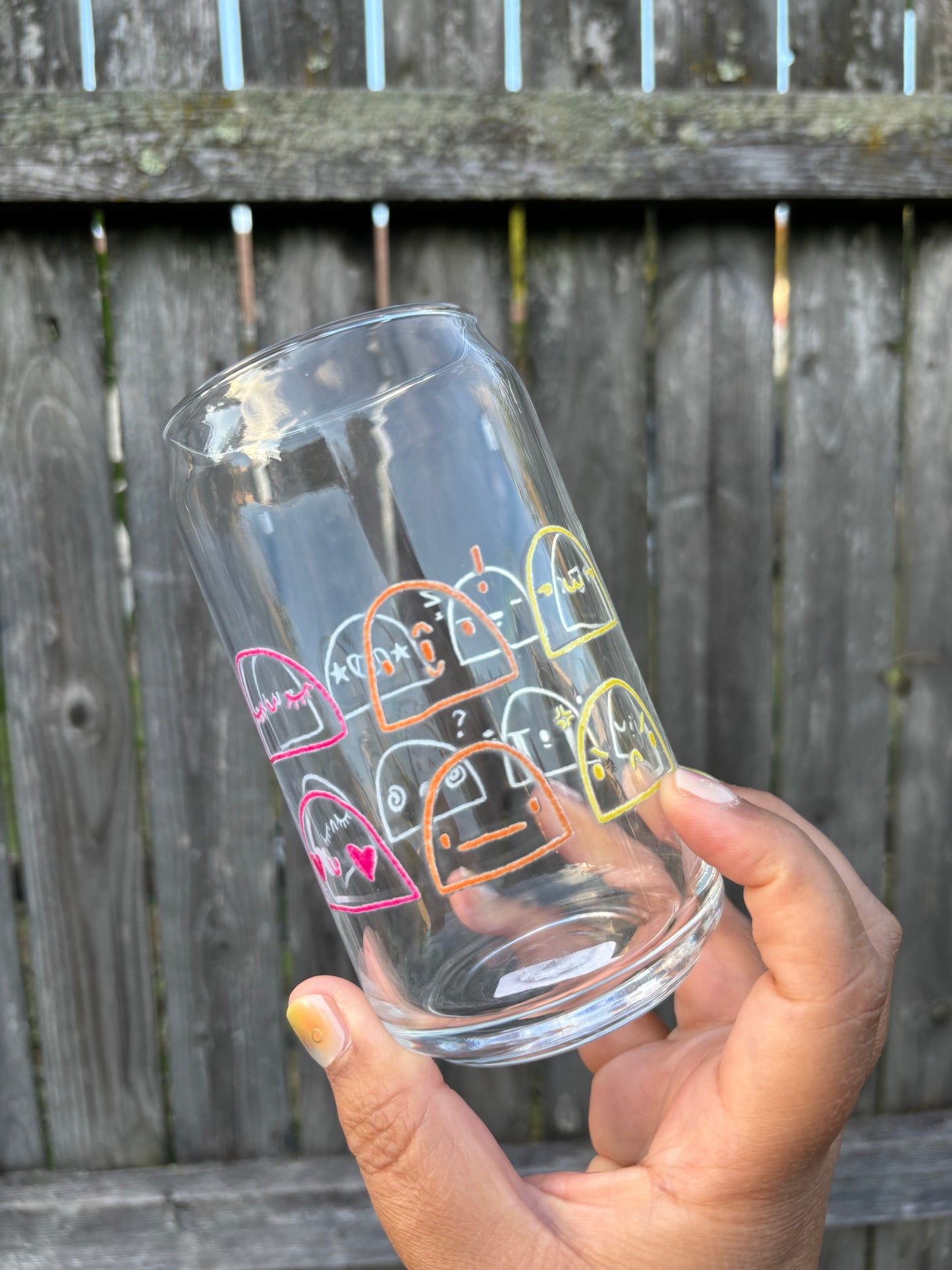 Rainbow of Emotions Glass Tumbler