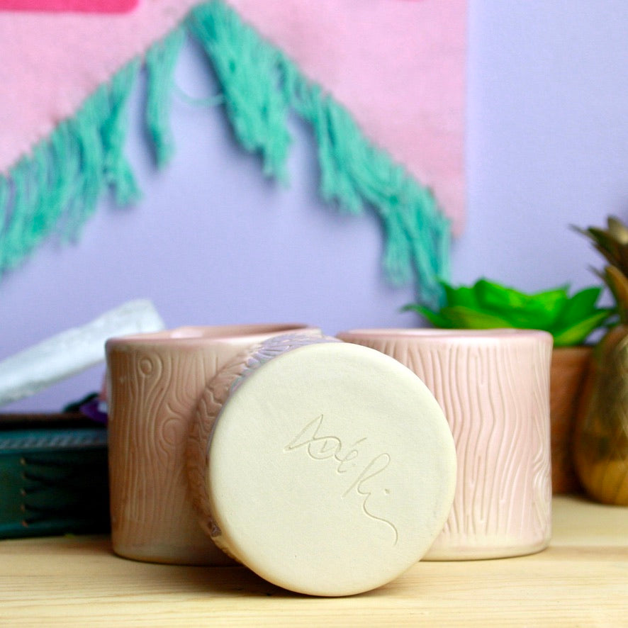 Pink Woodgrain Cup
