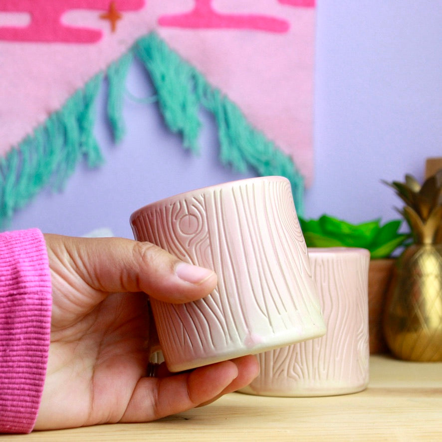 Pink Woodgrain Cup
