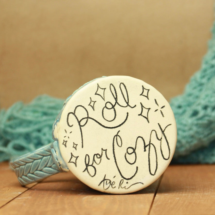 Blue Knit Mug
