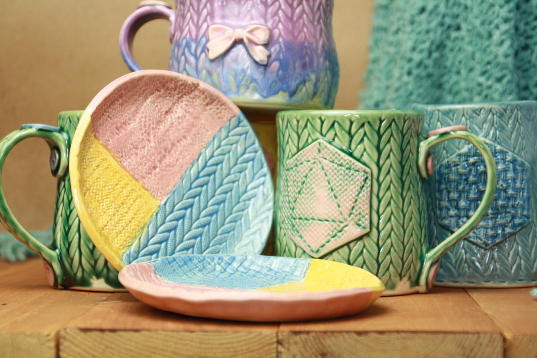 Pastel Patchwork Knit dish