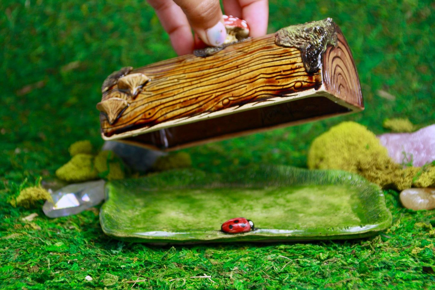 Mossy Log Butter Dish