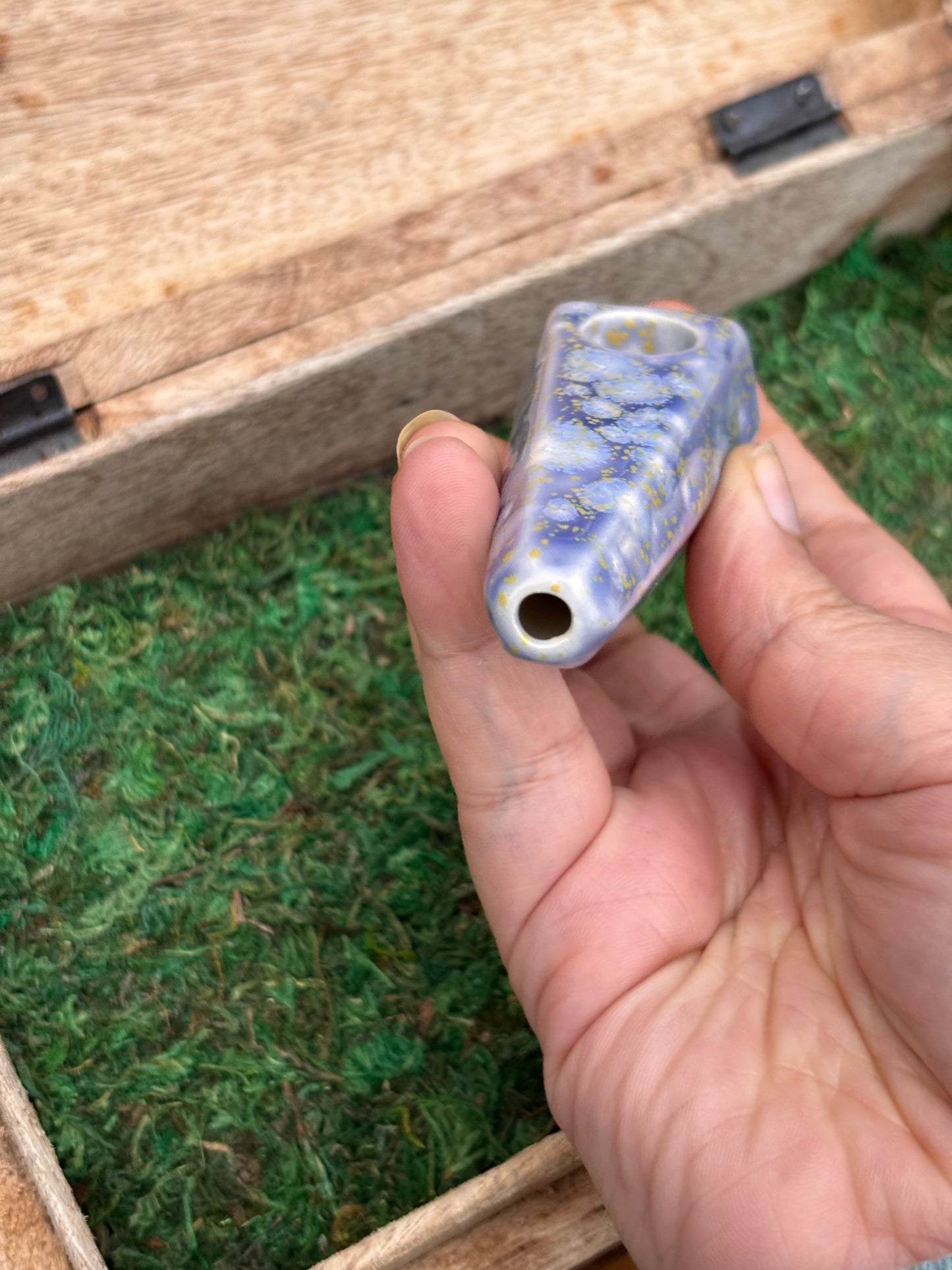 Periwinkle Blossom Crystal Pipe