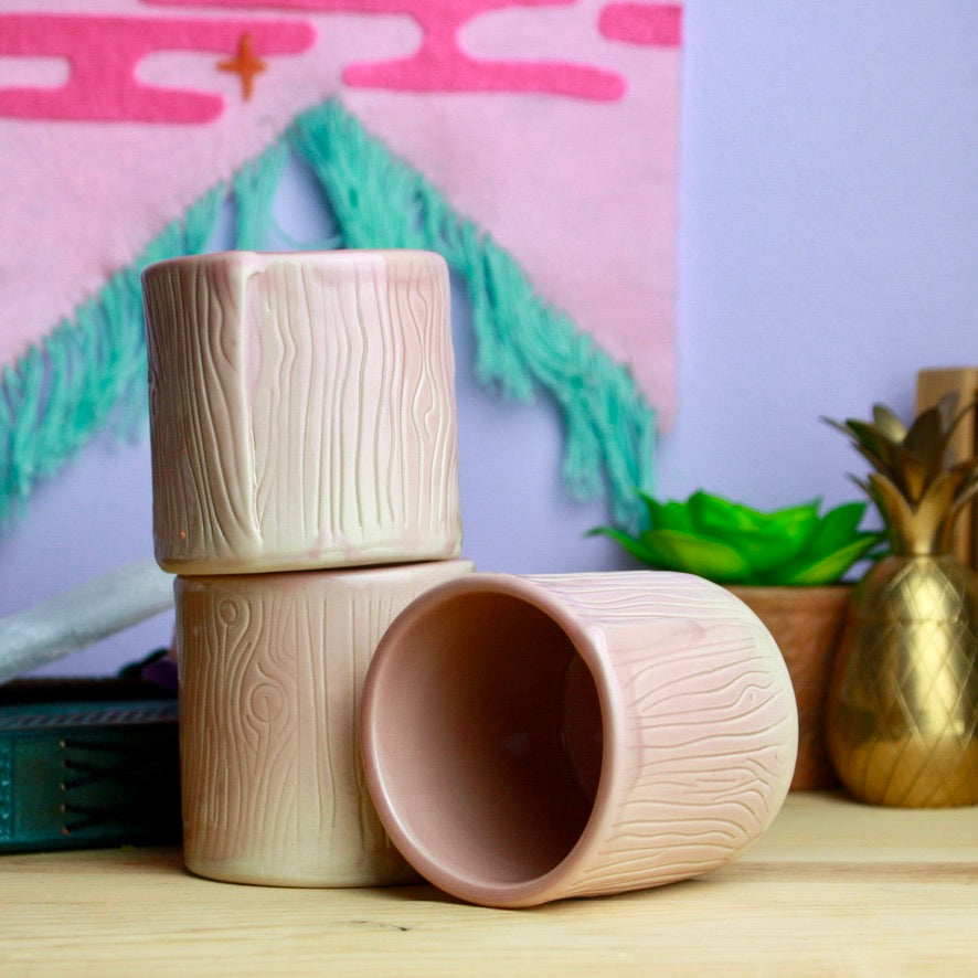 Pink Woodgrain Cup