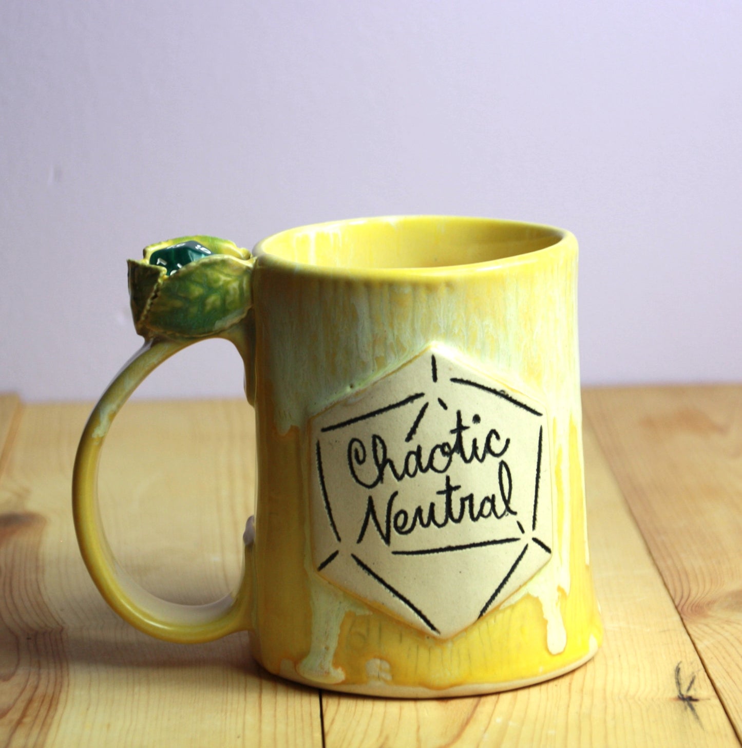 Yellow Chaotic Neutral Fidget Dice Mug