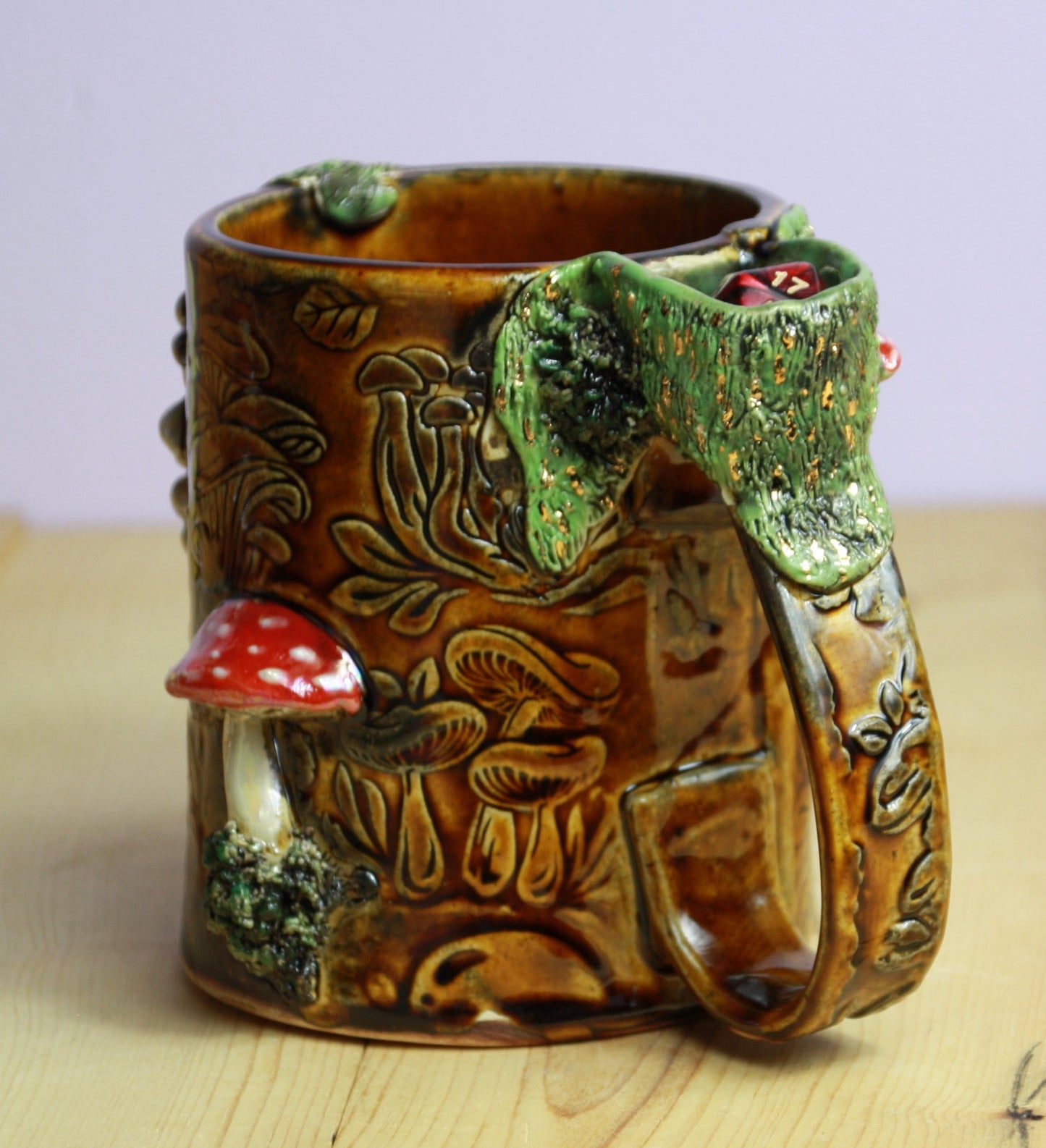 Mossy Mushroom Dice Mug