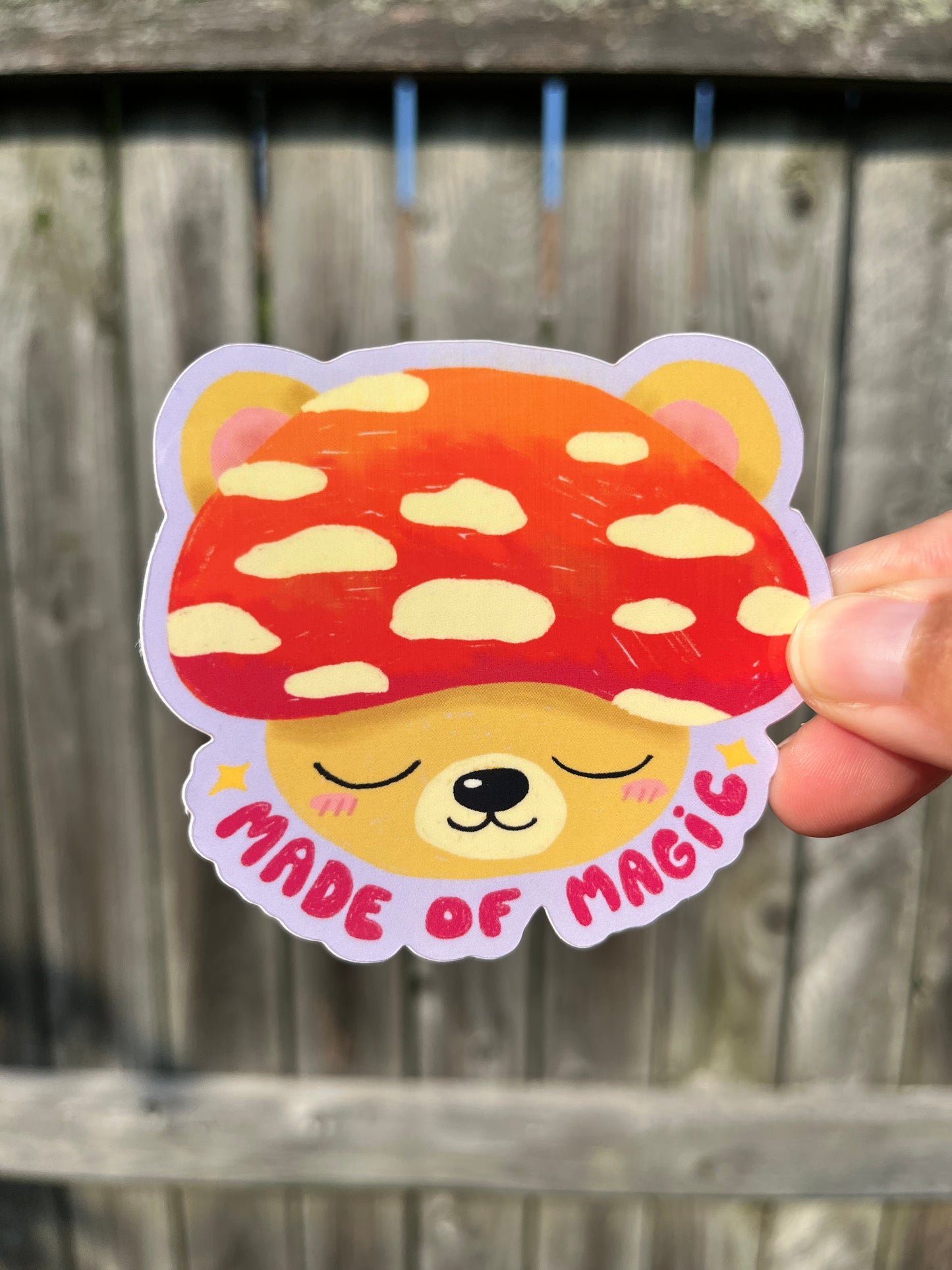 Mushroom Bear Vinyl Sticker
