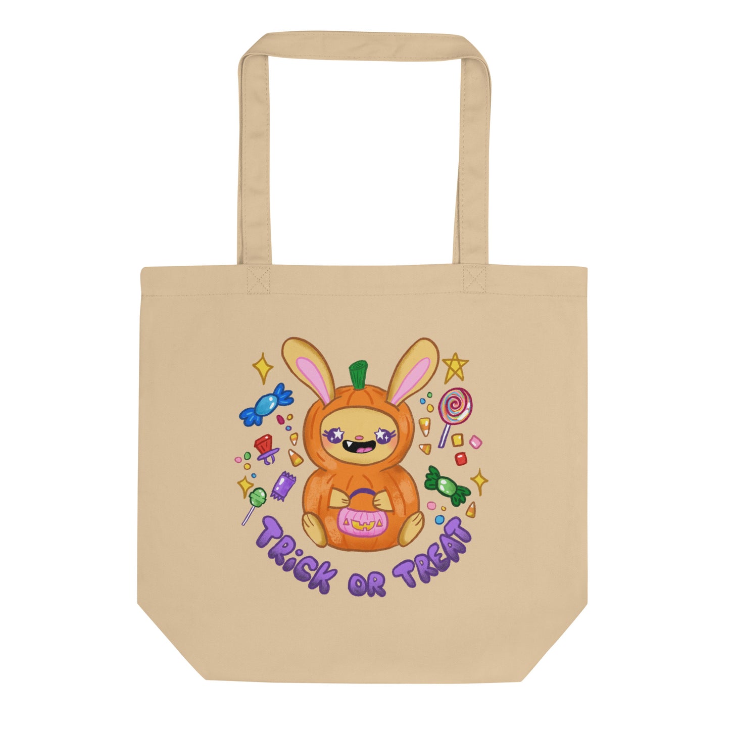Trick or Treat Pumpkin Bunny Tote Bag