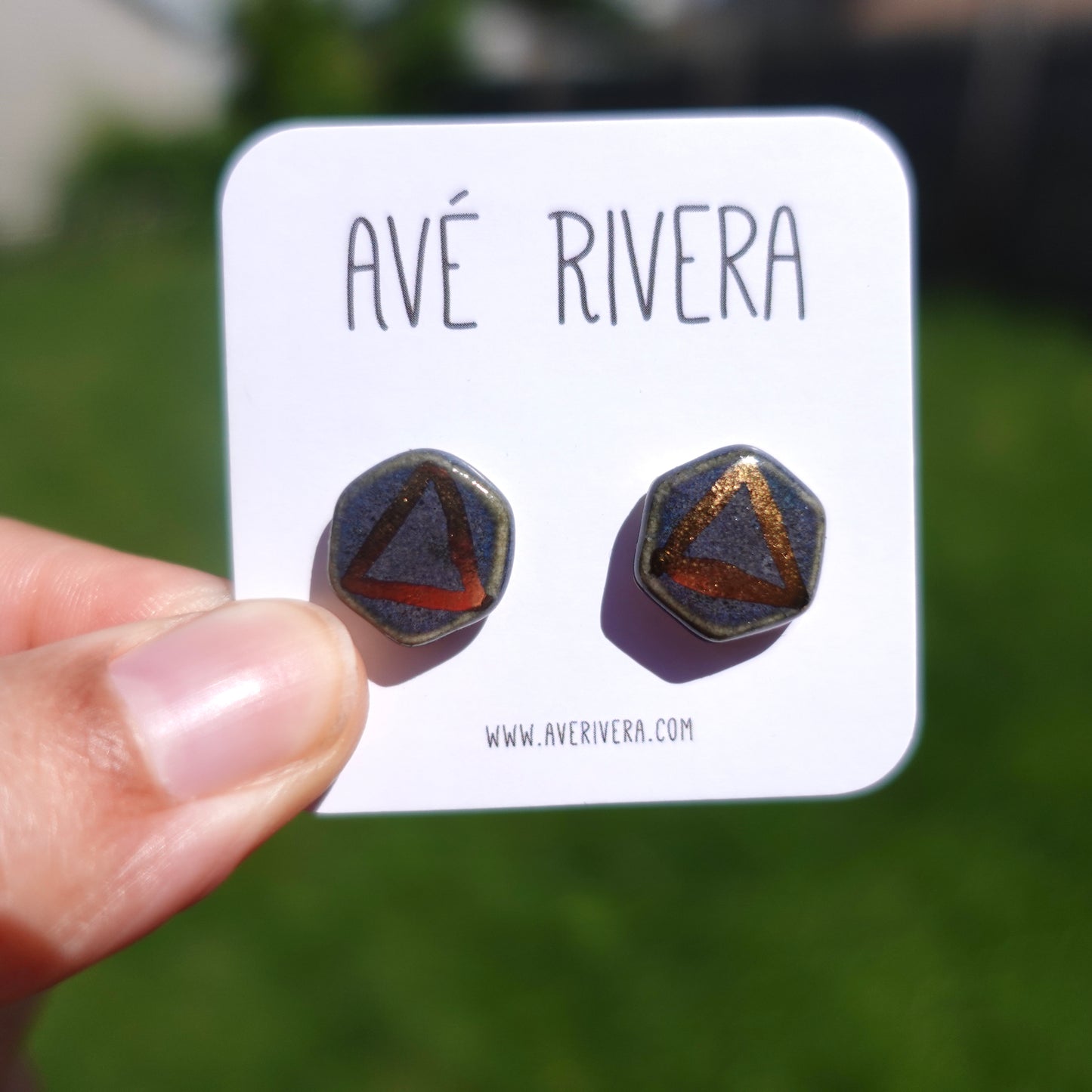 Blue Hex Earrings