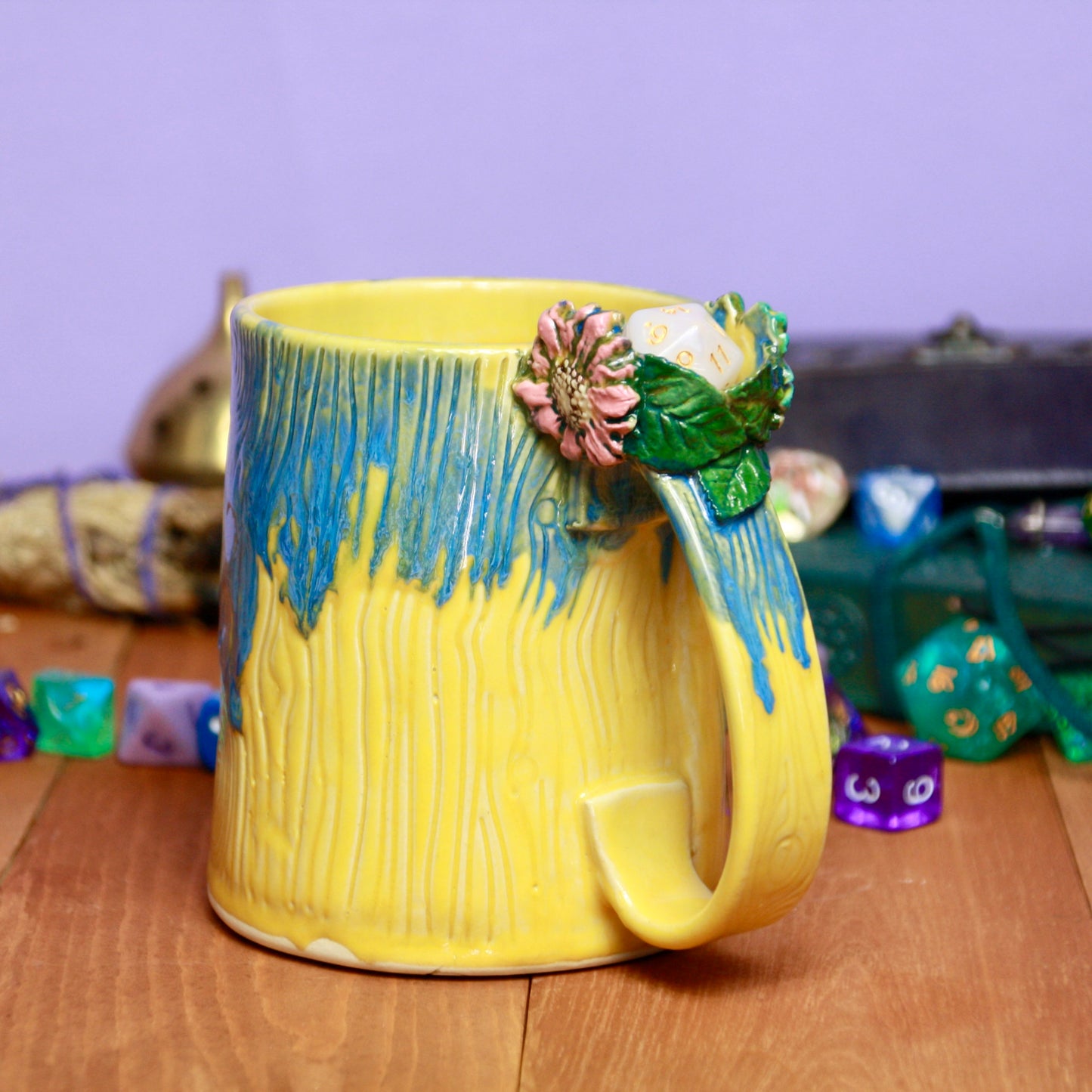 Whimsy Flower Dice Mug