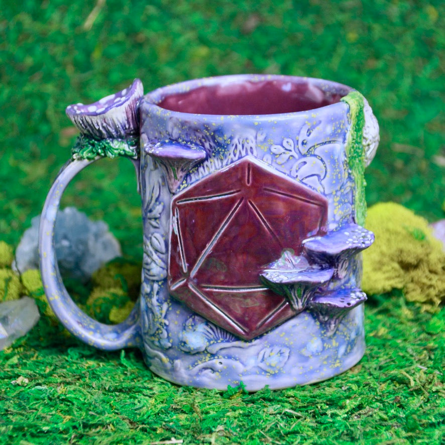 Purple Mushroom Dice Mug