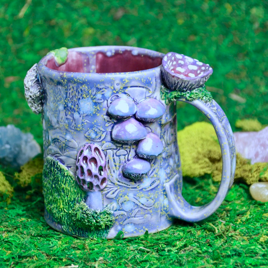 Purple Mushroom Dice Mug