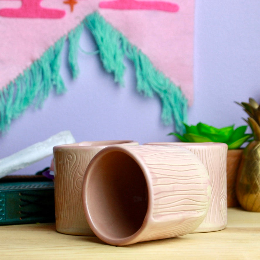Pink Woodgrain Cup