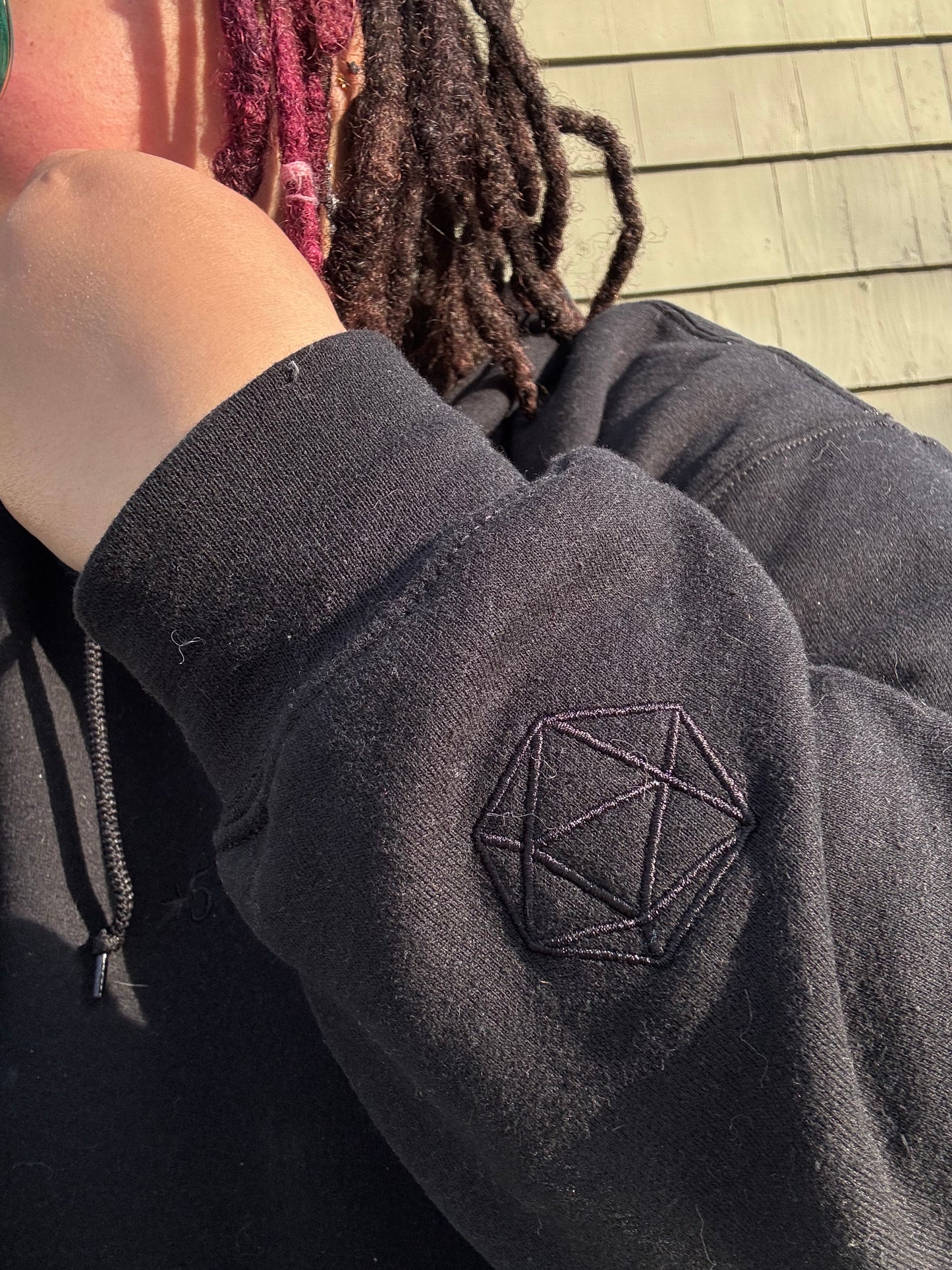 +5 Stealth Zip up Hoodie | Black on Black embroidery