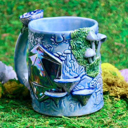 Blue Mushroom Dice Mug