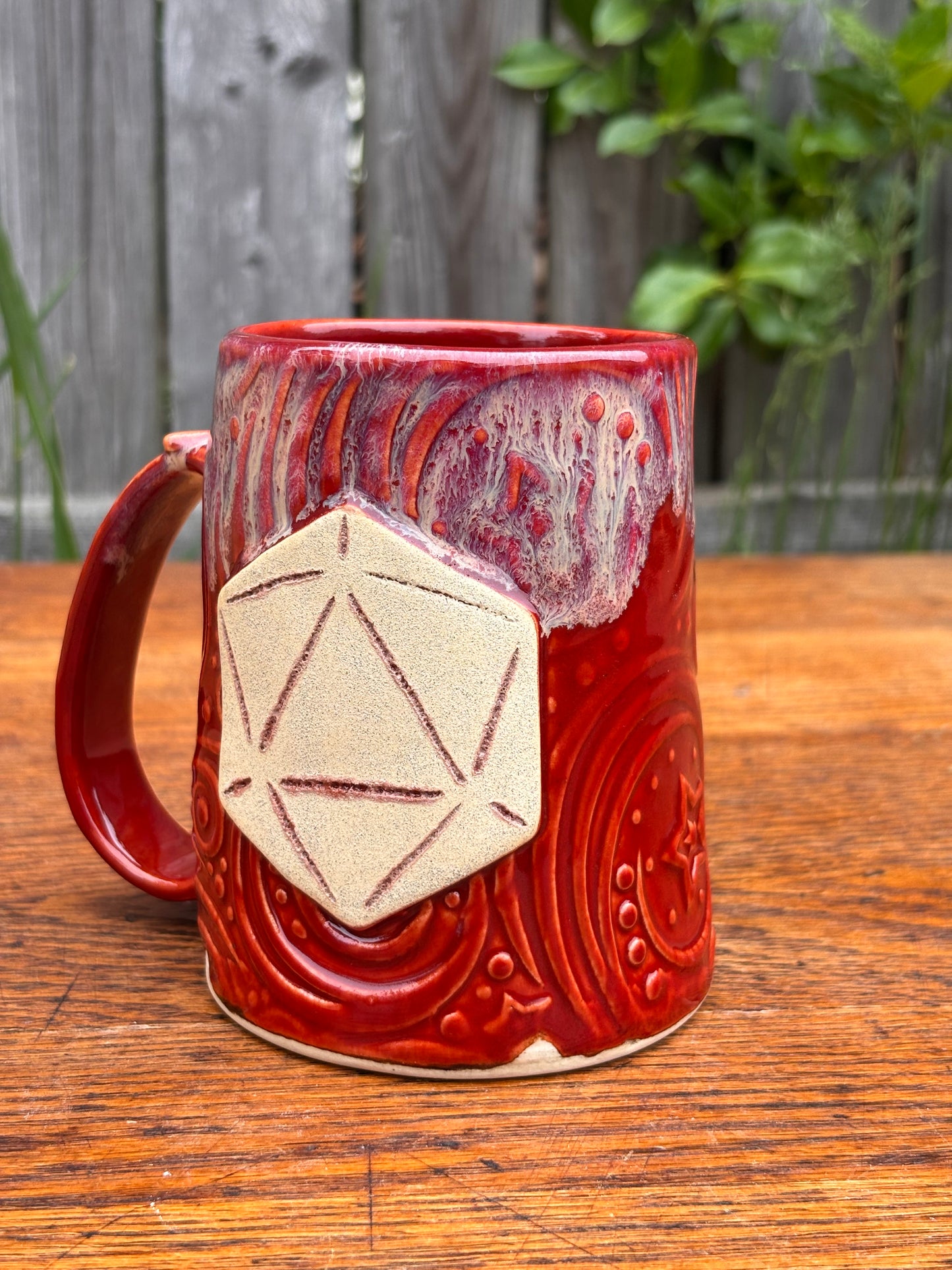 Red + white Dice Mug