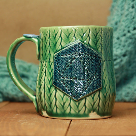 Blue and green Knit Mug