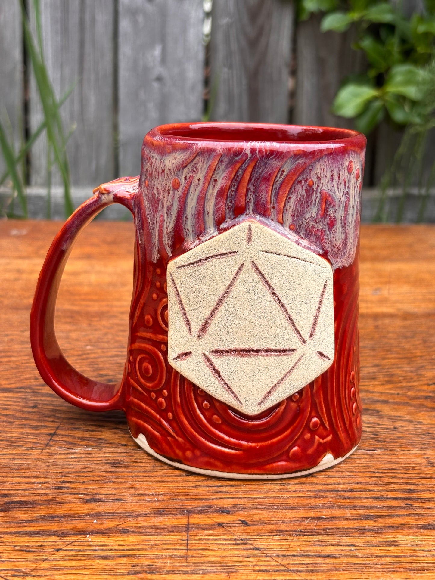 Red + white Dice Mug