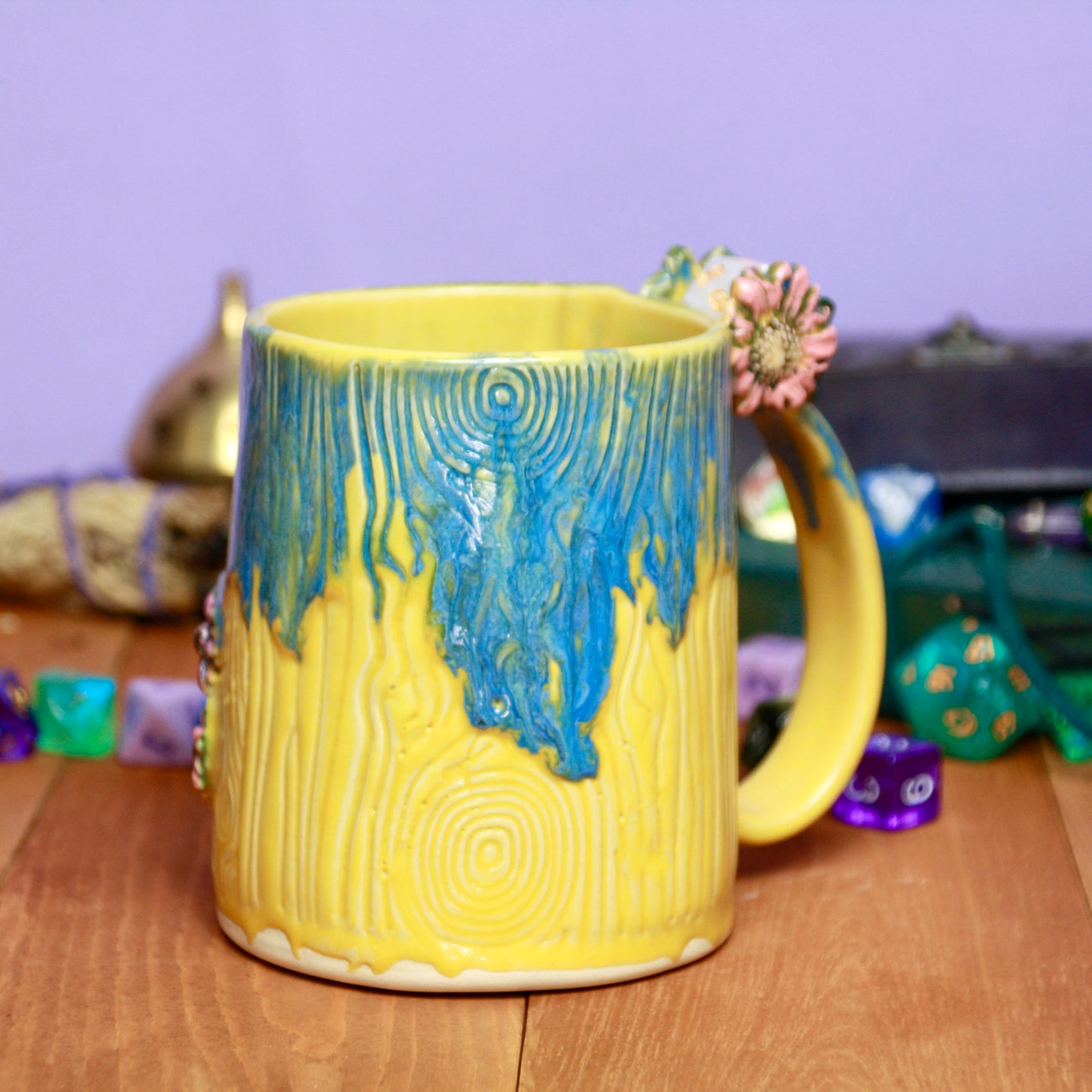 Whimsy Flower Dice Mug