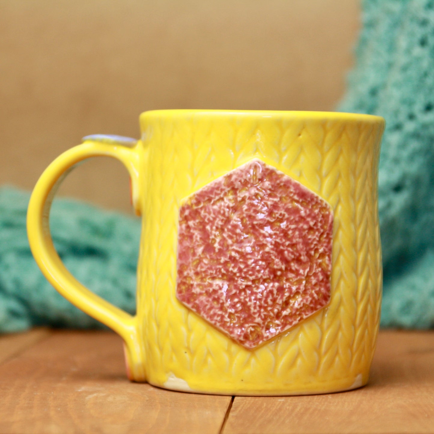 Yellow Knit Mug