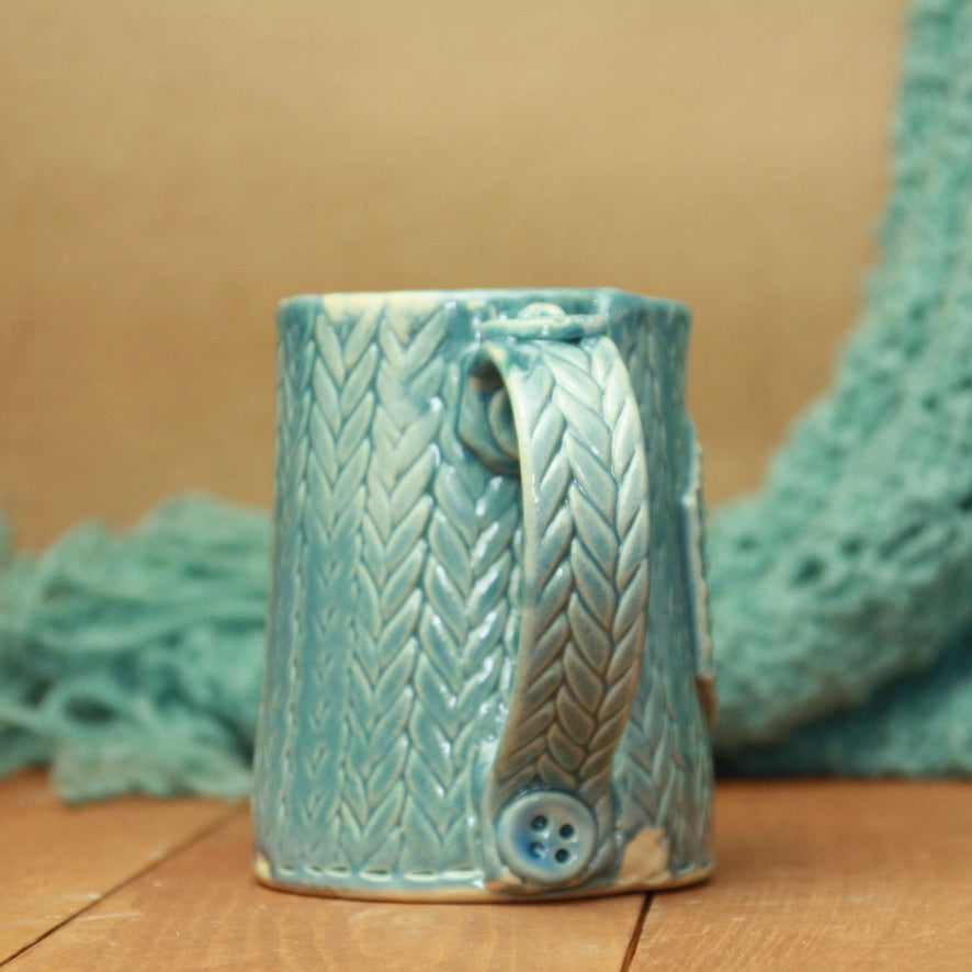 Blue Knit Mug