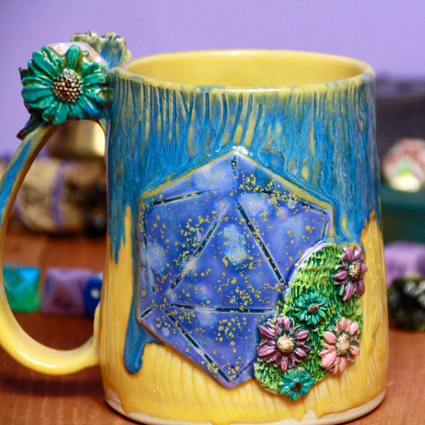 Whimsy Flower Dice Mug