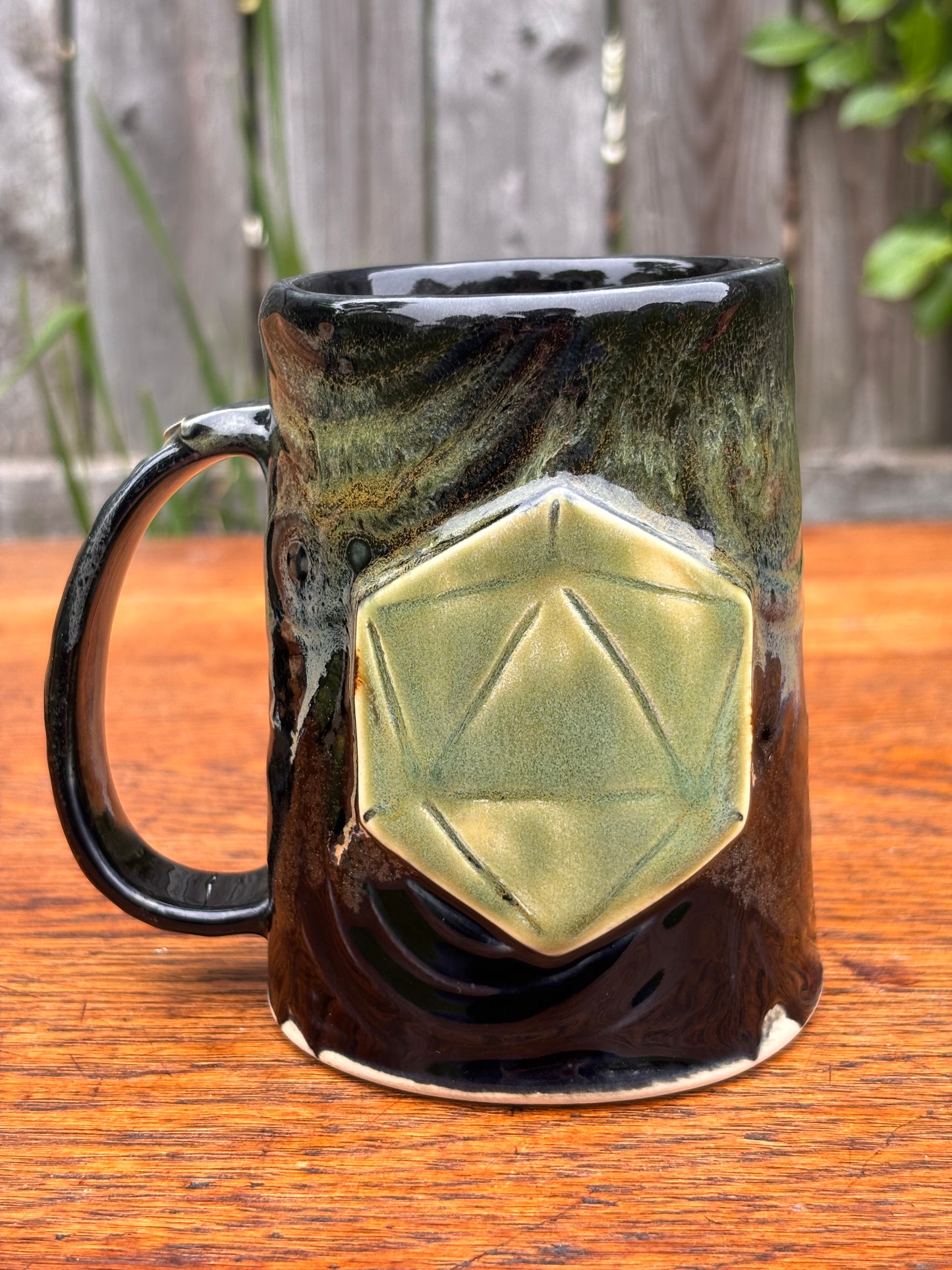 Black + Green Dice Mug