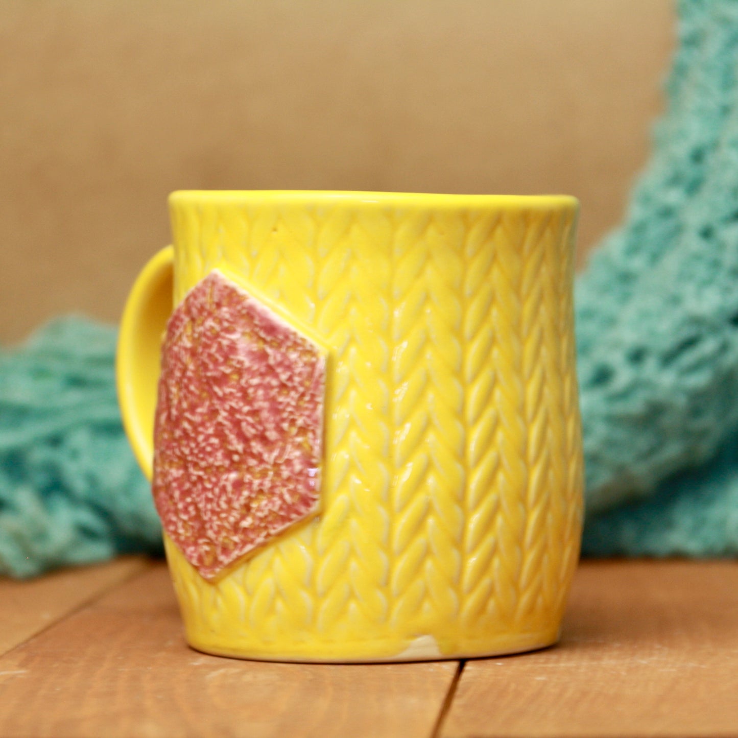 Yellow Knit Mug