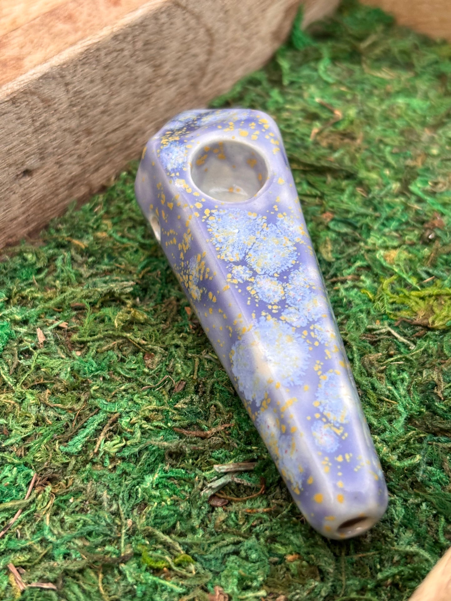 Periwinkle Blossom Crystal Pipe