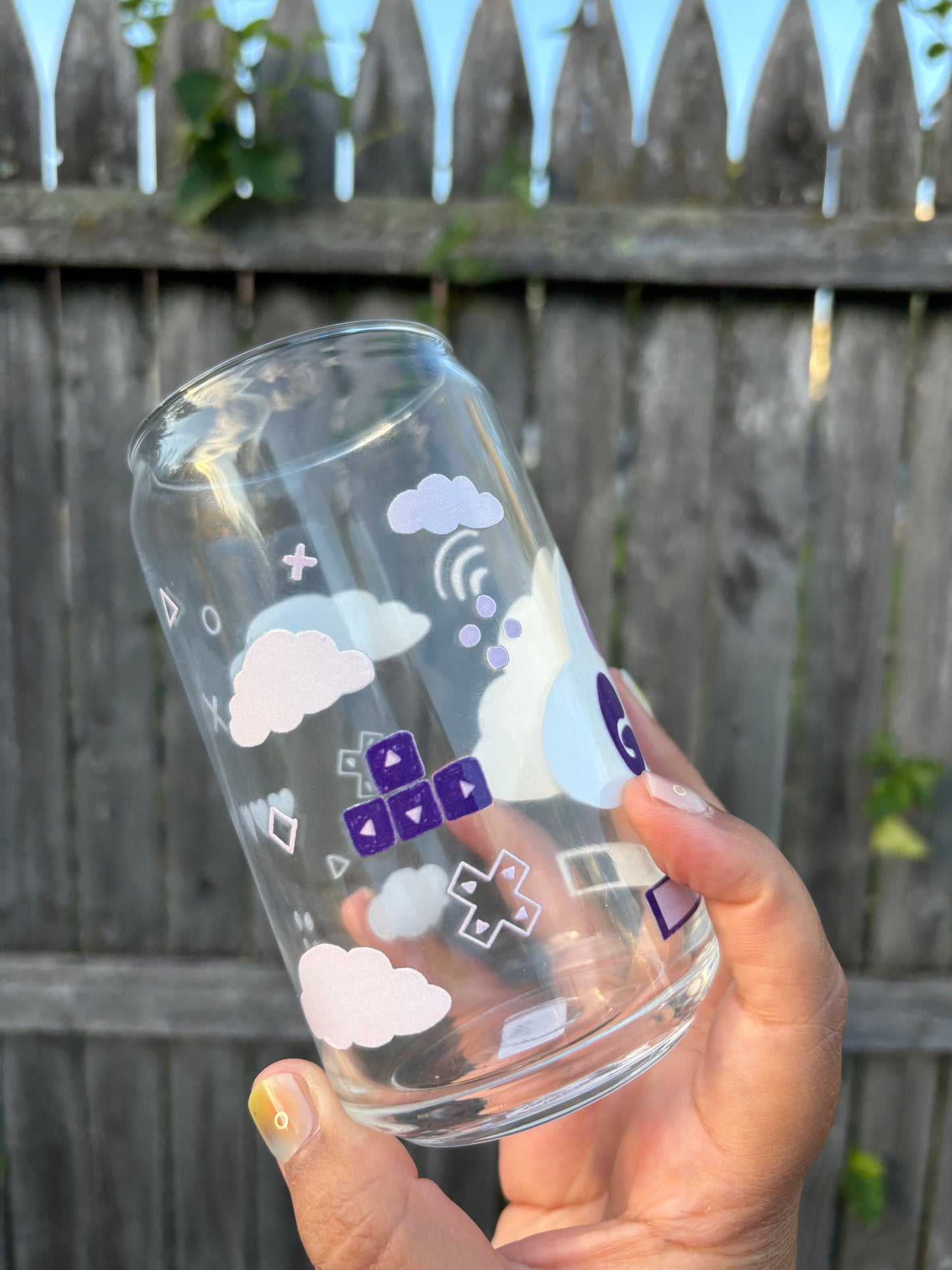 Purple Cozy Gamer Glass Tumbler