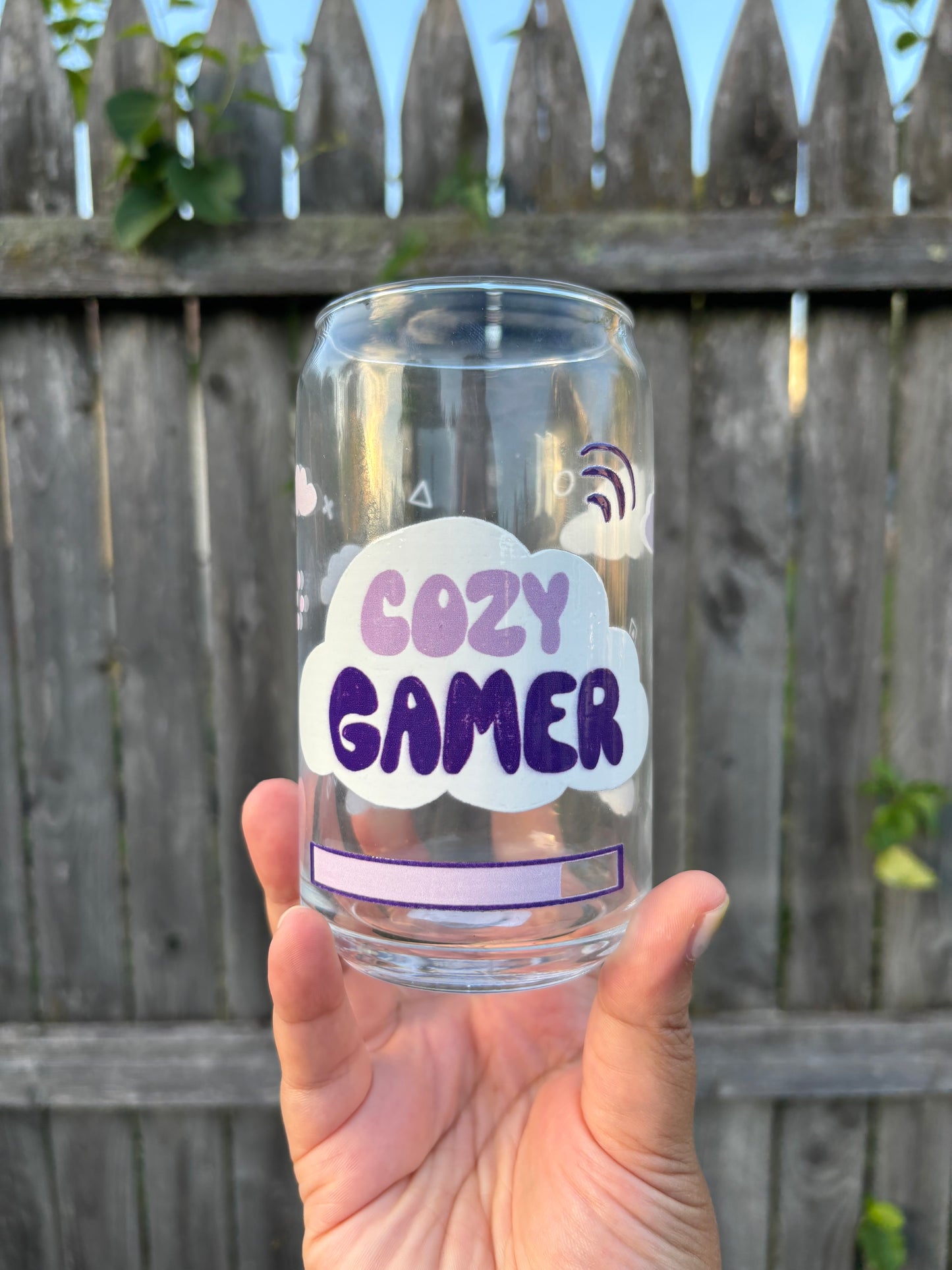 Purple Cozy Gamer Glass Tumbler