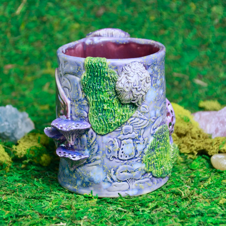 Purple Mushroom Dice Mug