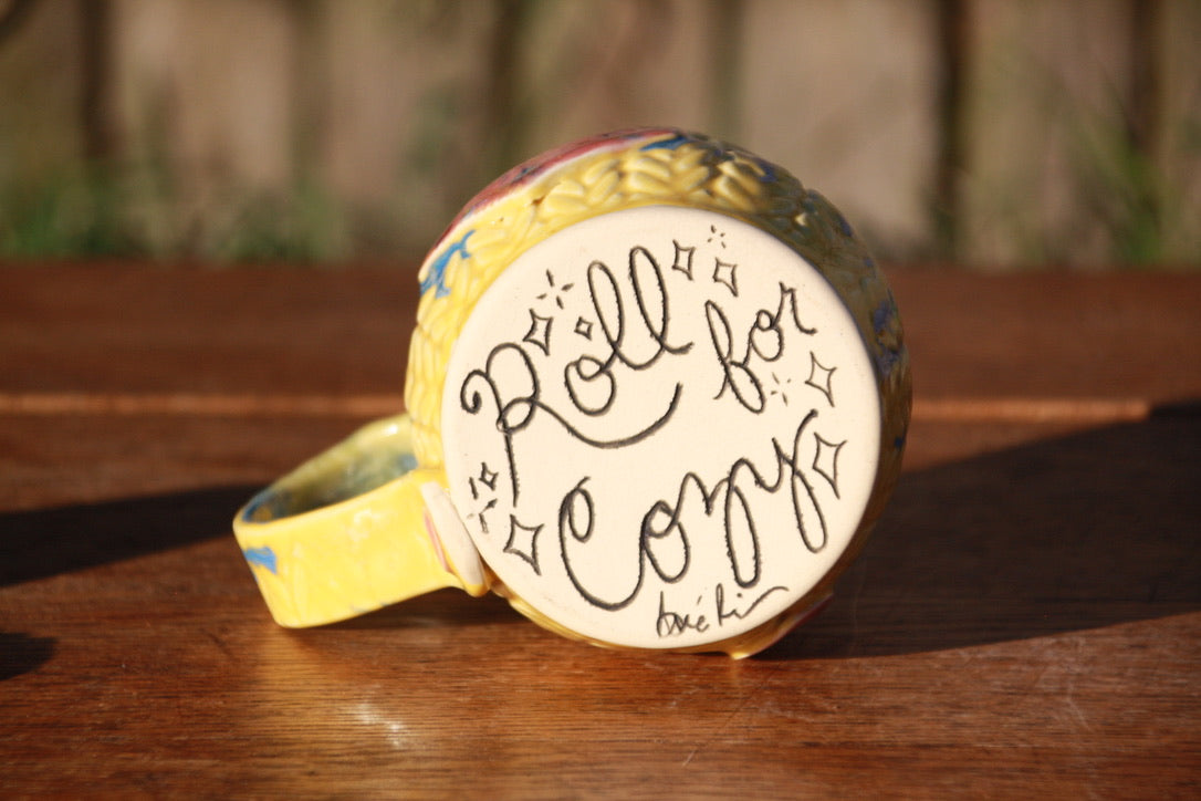 Yellow Knit Dice Mug