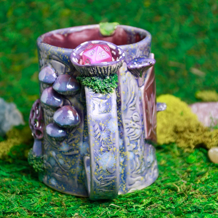Purple Mushroom Dice Mug