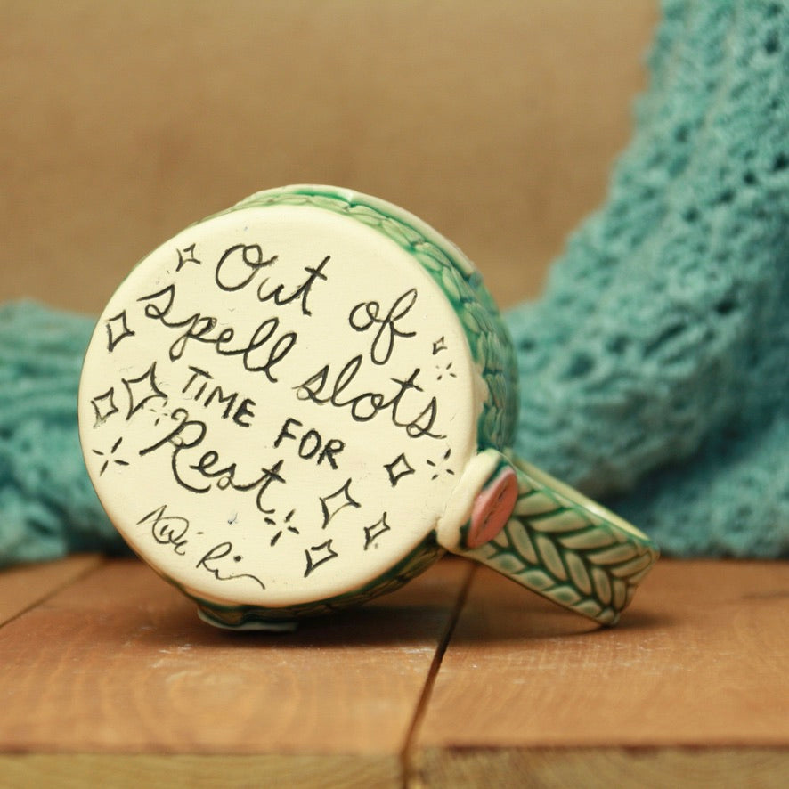 Pink and Green Knit Mug