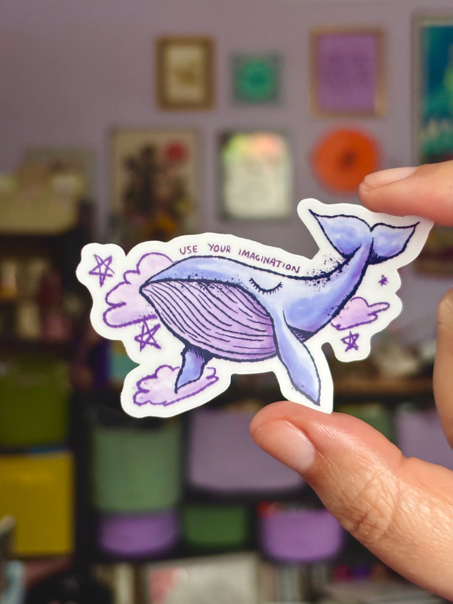 Imagination Whale Vinyl Sticker