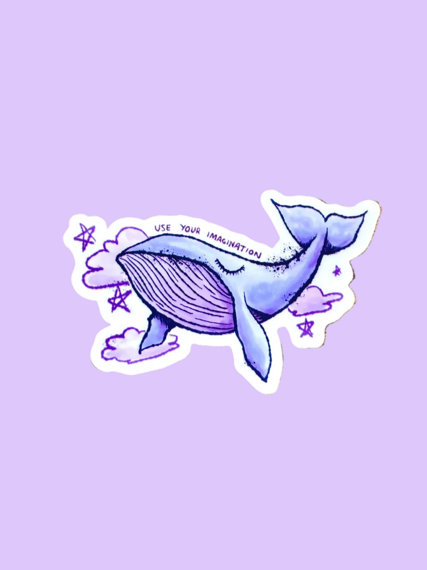 Imagination Whale Vinyl Sticker