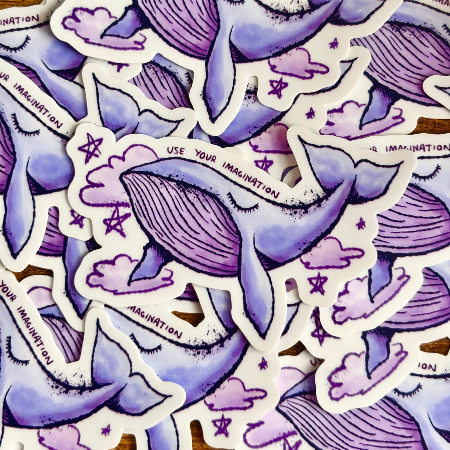 Imagination Whale Vinyl Sticker