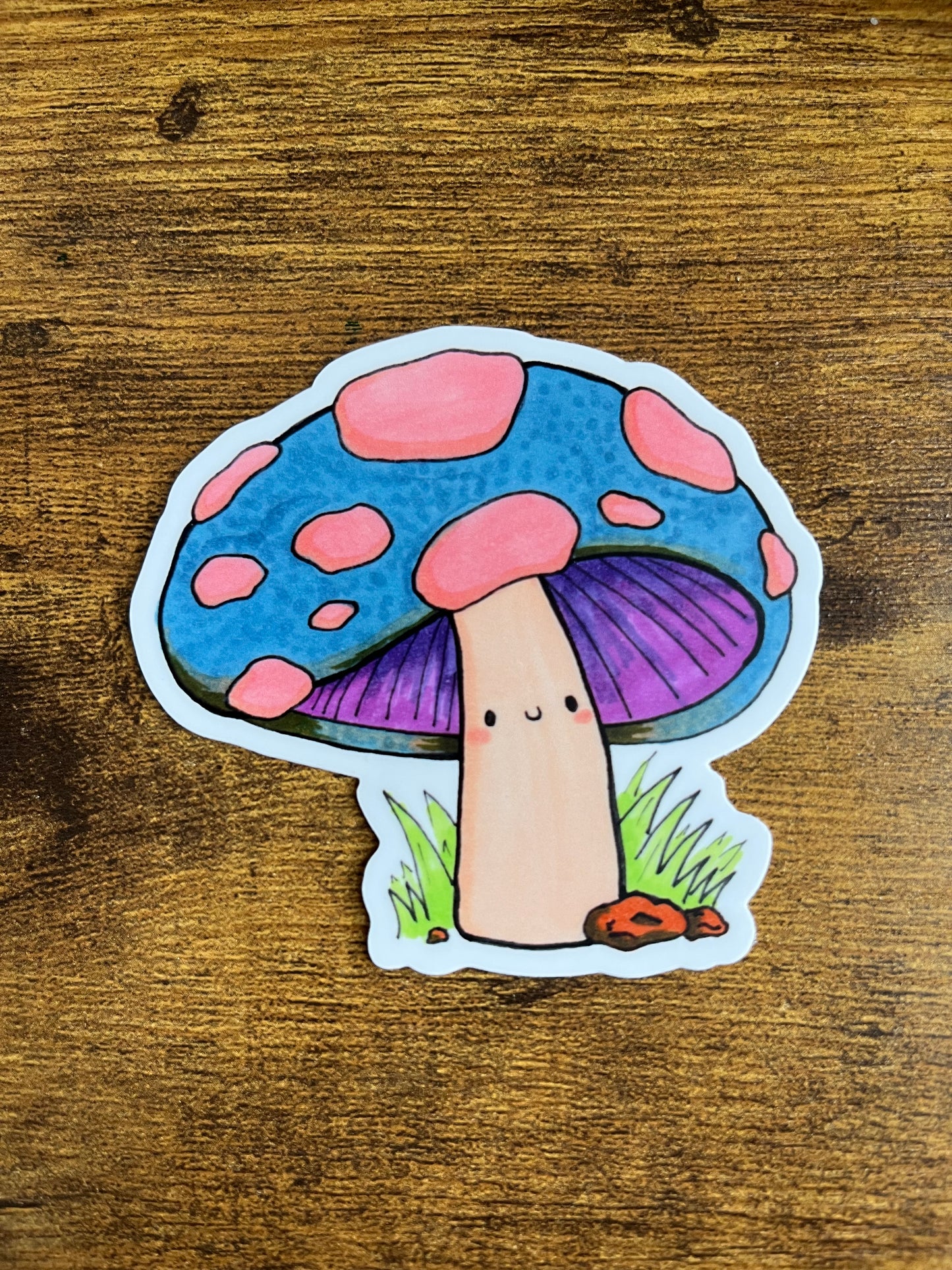 Blue mushroom Matte Vinyl Sticker