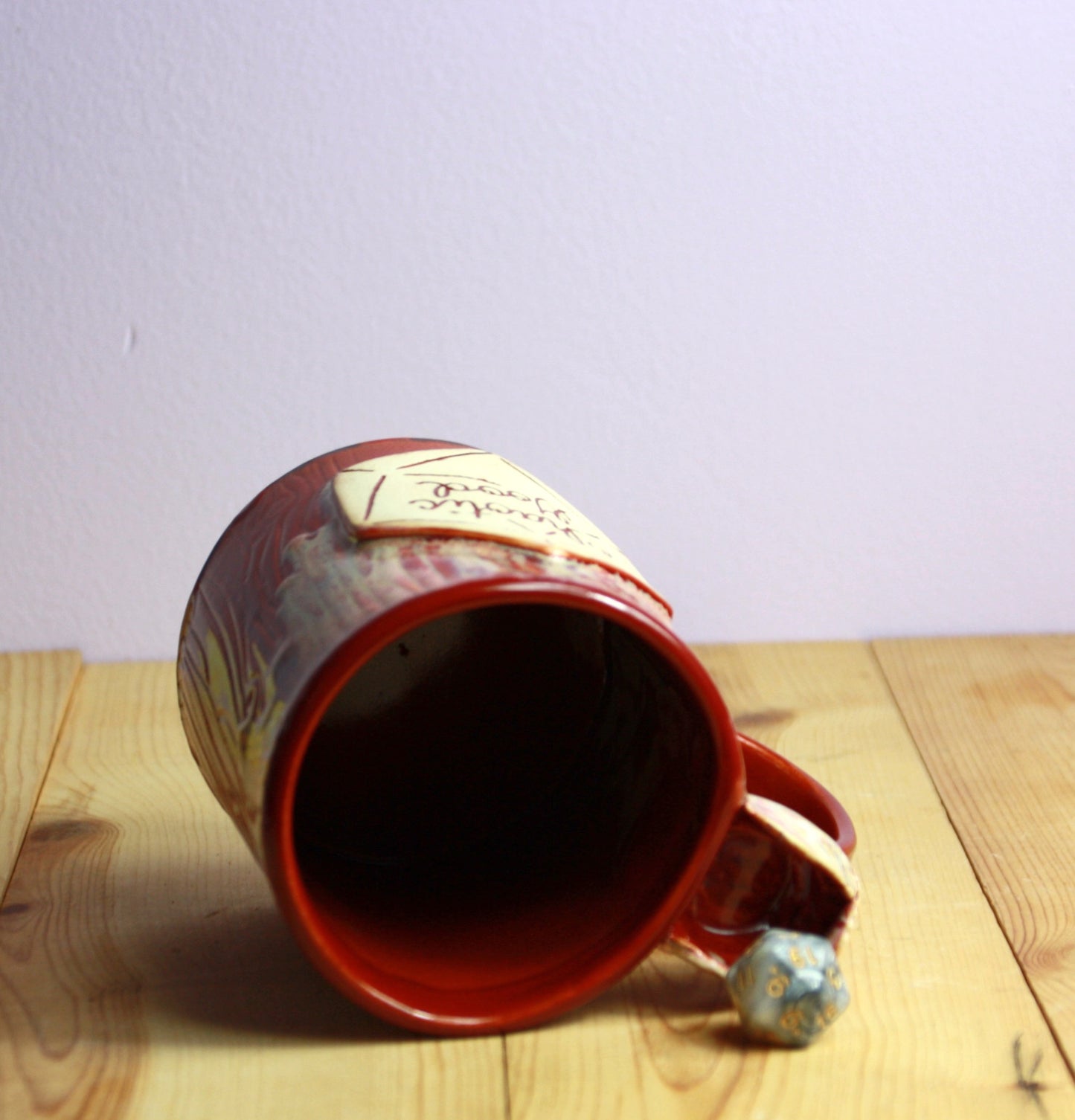 Red Chaotic Good Dice Fidget Mug