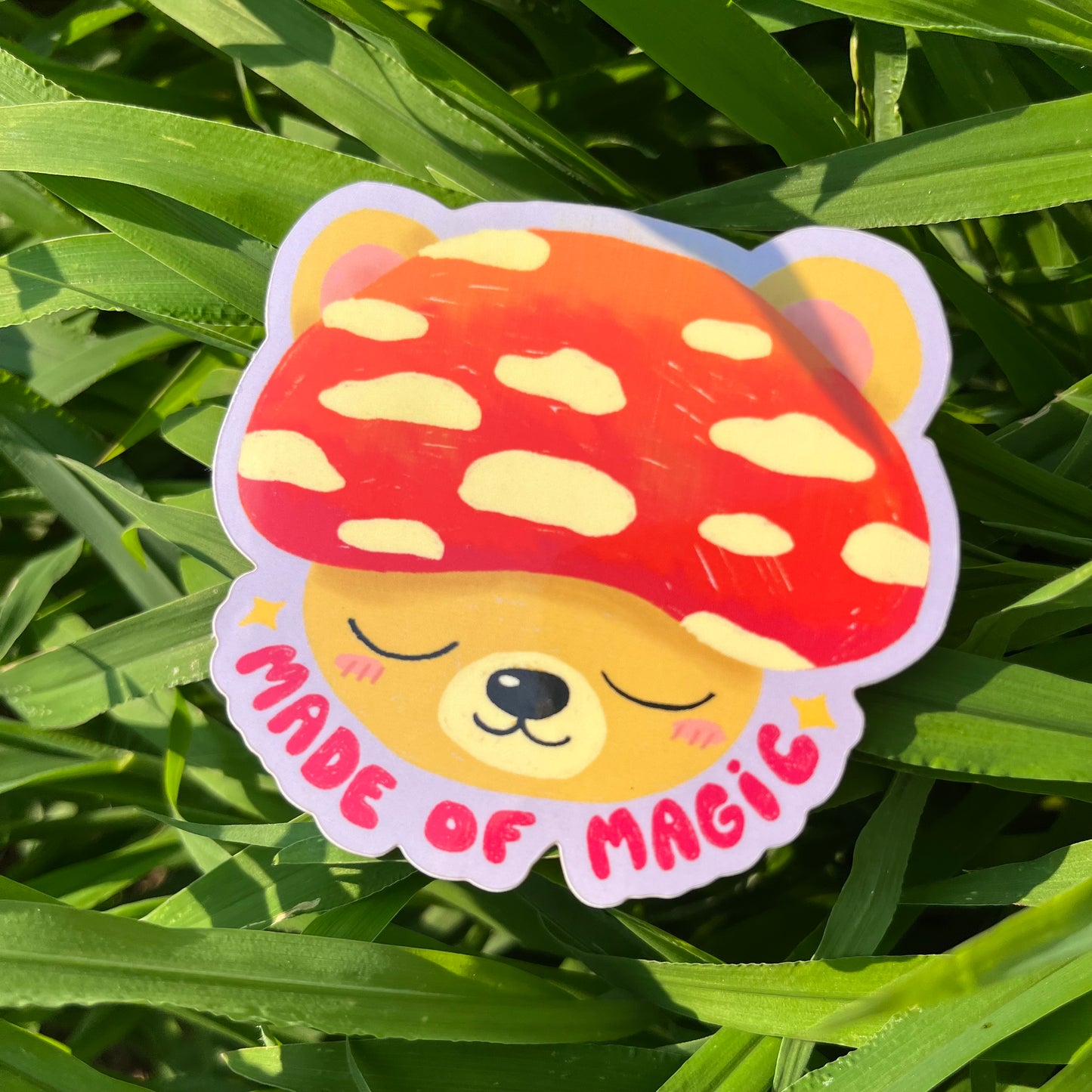 Mushroom Bear Vinyl Sticker