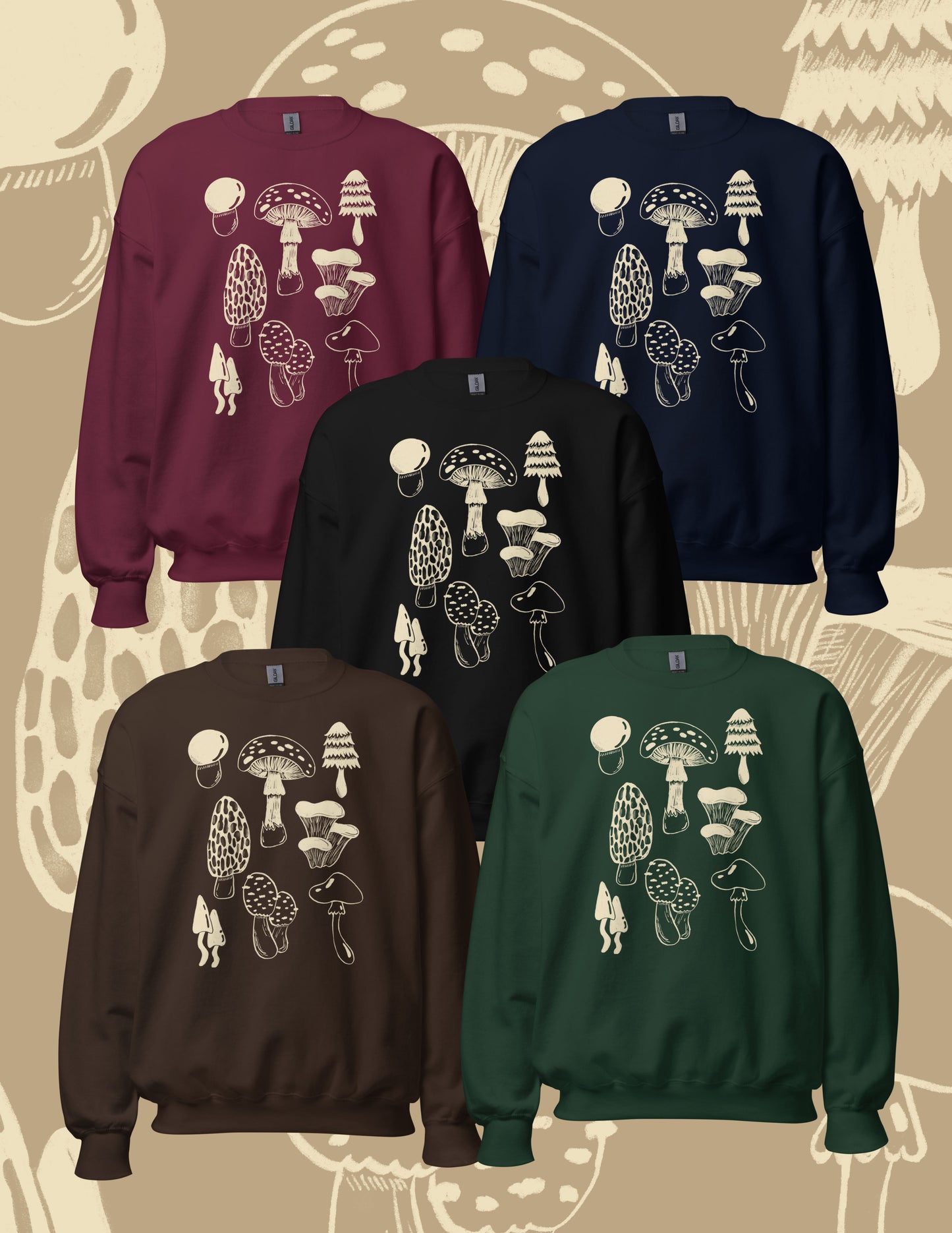 Mushroom Study Crewneck Sweatshirt