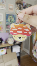 Load and play video in Gallery viewer, Mushroom Bear Glitter Acrylic Keychain
