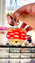 Load image into Gallery viewer, Mushroom Bear Glitter Acrylic Keychain
