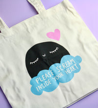 Load image into Gallery viewer, Please Scream Inside Your Heart Tote Bag
