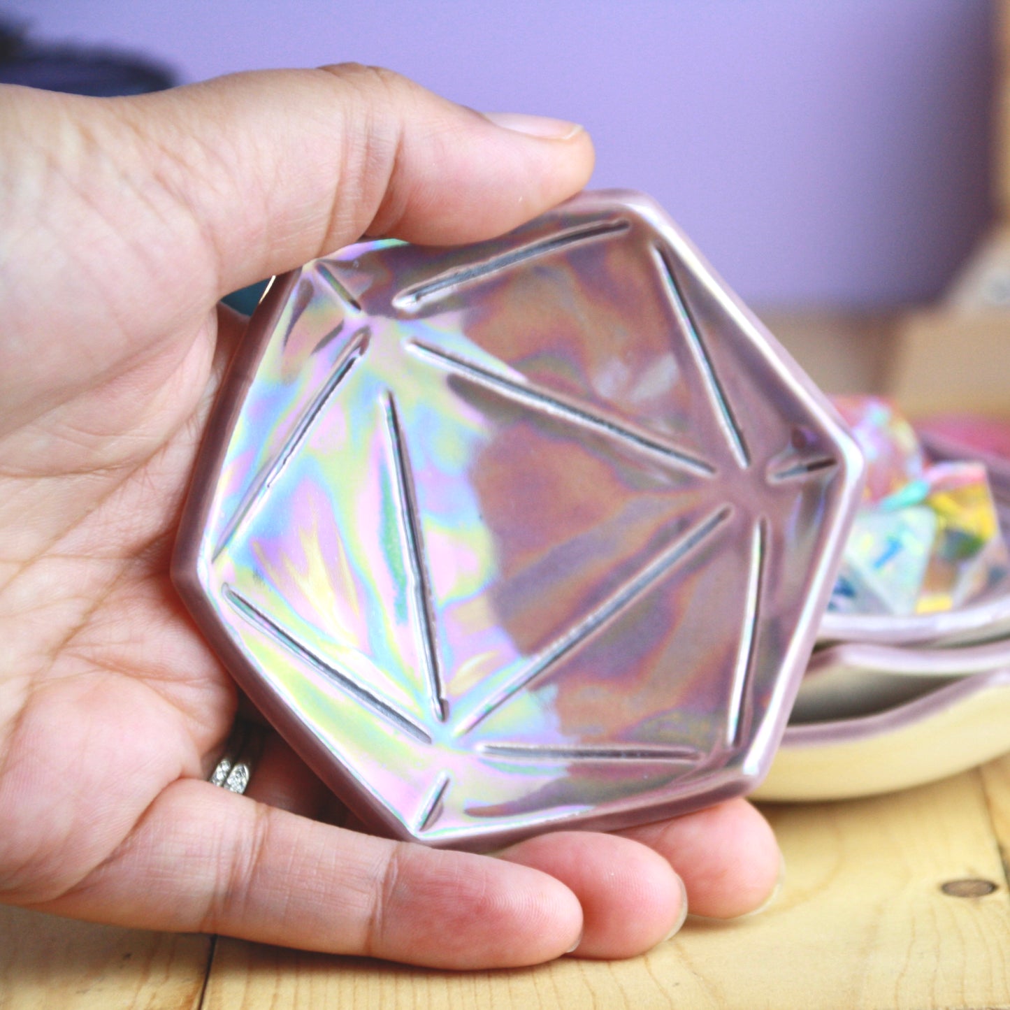 Iridescent D20 Dish | Small (3")